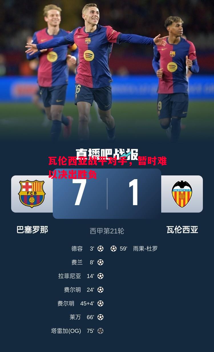 瓦伦西亚战平对手，暂时难以决出胜负