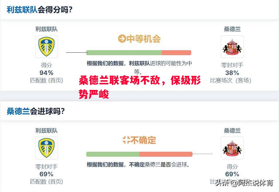 桑德兰联客场不敌，保级形势严峻